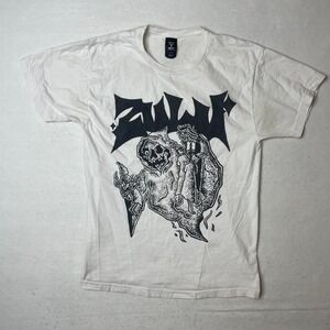 Zulu Reaper Graphic Print Medium Cotton White Hardcore Band‎